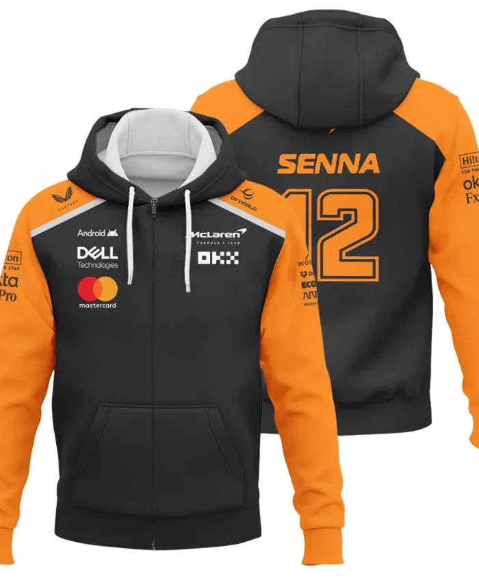 Ayrton Senna The Racing Legend McLaren F1 Exclusive Zipper Hoodie BLF16625A1ZHD