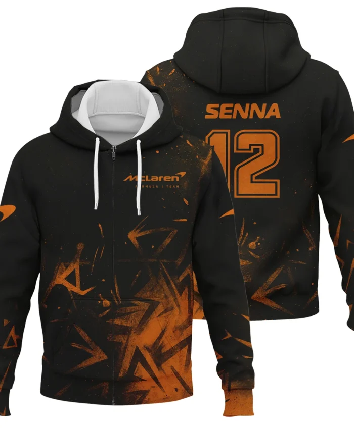 Ayrton Senna The Racing Legend McLaren F1 Exclusive Zipper Hoodie BLF16625A3ZHD