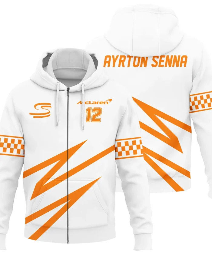 Ayrton Senna The Racing Legend McLaren F1 Exclusive Zipper Hoodie BLF16625A4ZHD
