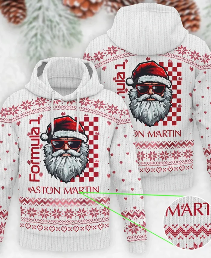 Badass Santa Racing Aston Martin Formula 1 - Knitted Hoodie BLVAF12209250A27AM