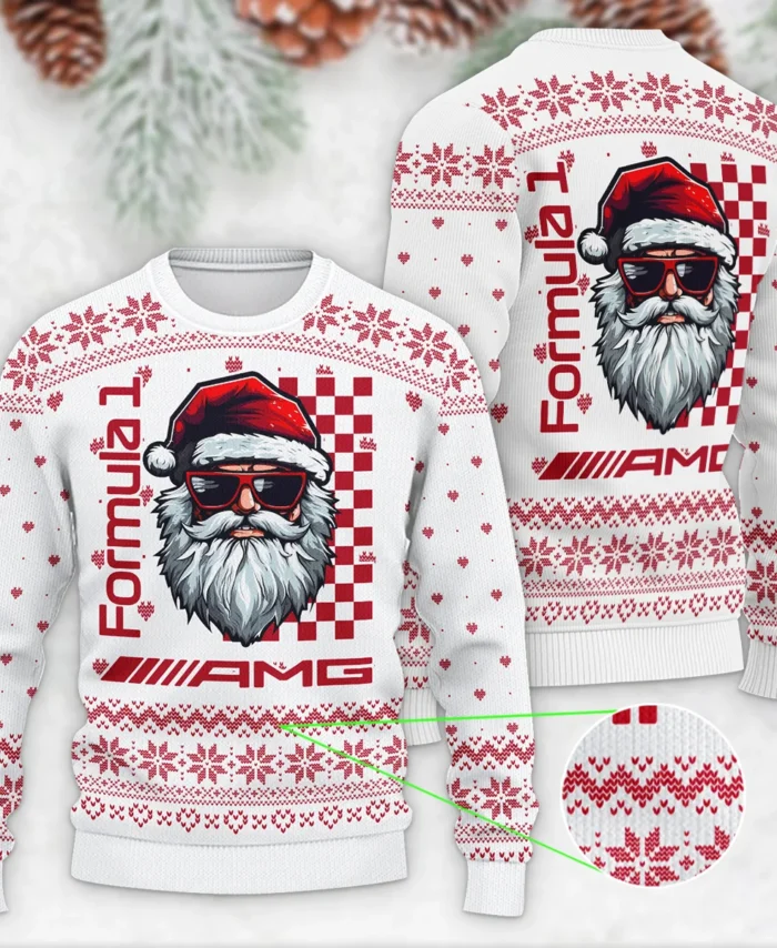 Badass Santa Racing Mercedes Formula 1 - Ugly Sweater BLVAF1220925A27MER