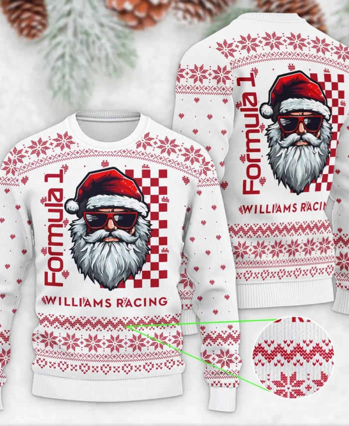 Badass Santa Racing Williams Formula 1 - Ugly Sweater BLVAF1220925A27WIL
