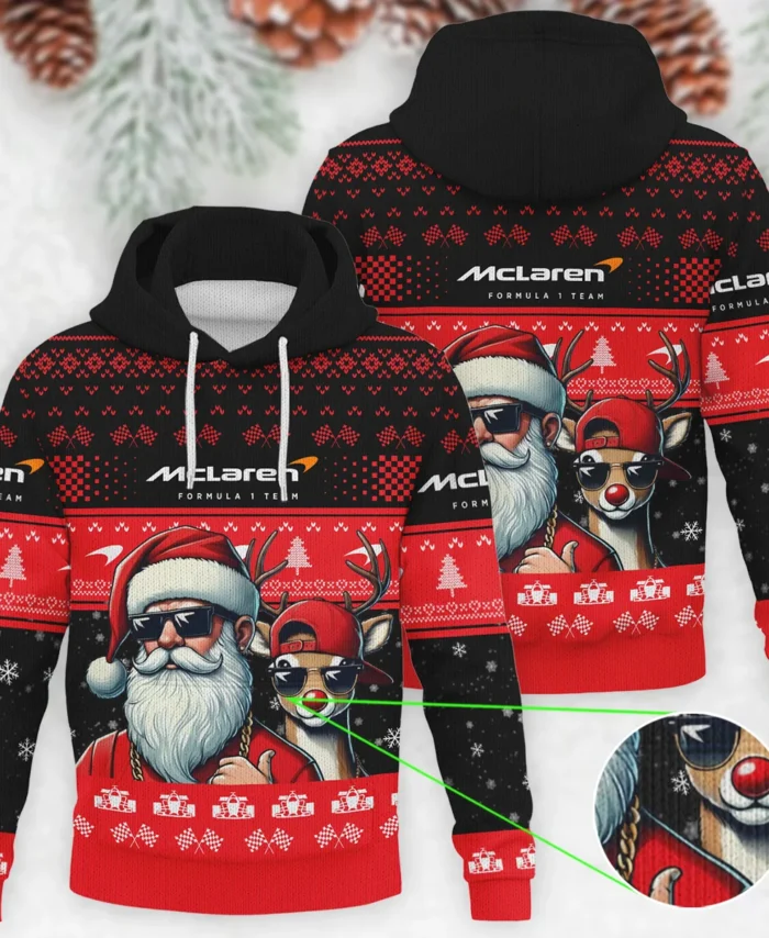 Badass Santa Reindeer McLaren Formula 1 - Knitted Hoodie BLVAF12209250A23MCL