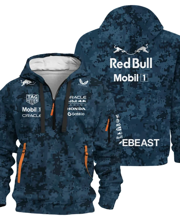 Camo Pattern Red Bull Racing x Hypebeast Replica Hoodie Half Zip BLRBR11025A1HDF
