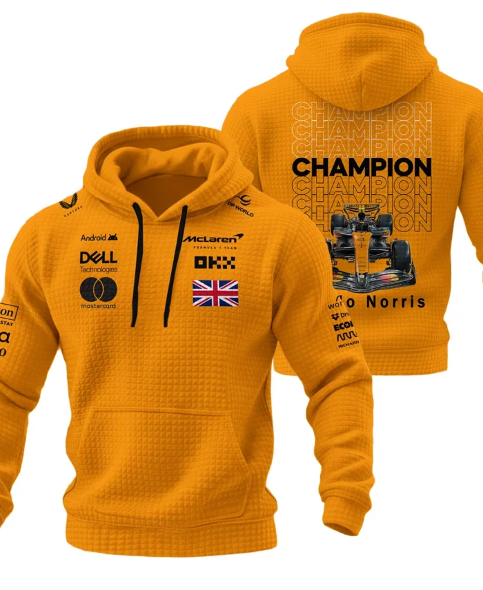 Champion 2025 Lando Norris McLaren F1 Team Hoodie Quilted Waffle BLVALN051225A2HQW