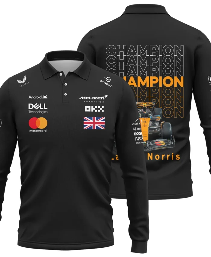 Champion 2025 Lando Norris McLaren F1 Team Long Polo Shirt BLVALN051225A1LPL