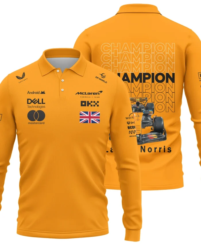 Champion 2025 Lando Norris McLaren F1 Team Long Polo Shirt BLVALN051225A2LPL