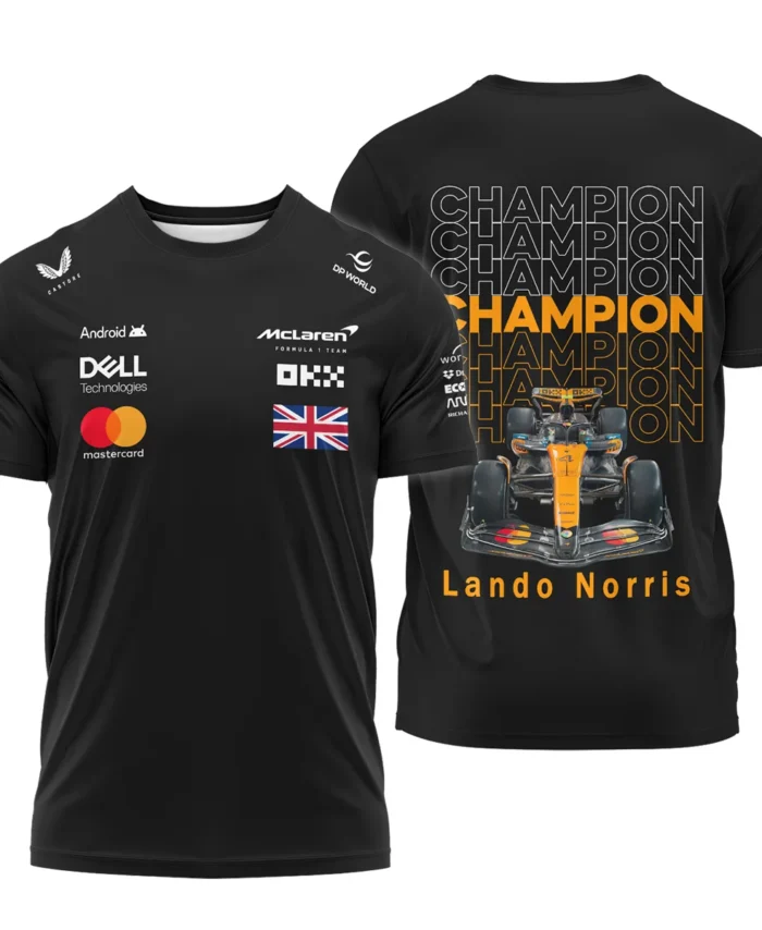 Champion 2025 Lando Norris McLaren F1 Team T-Shirt BLVALN051225A1TS