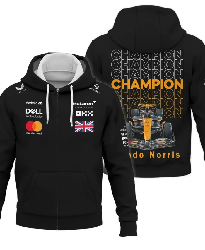 Champion 2025 Lando Norris McLaren F1 Team Zipper Hoodie BLVALN051225A1ZHD