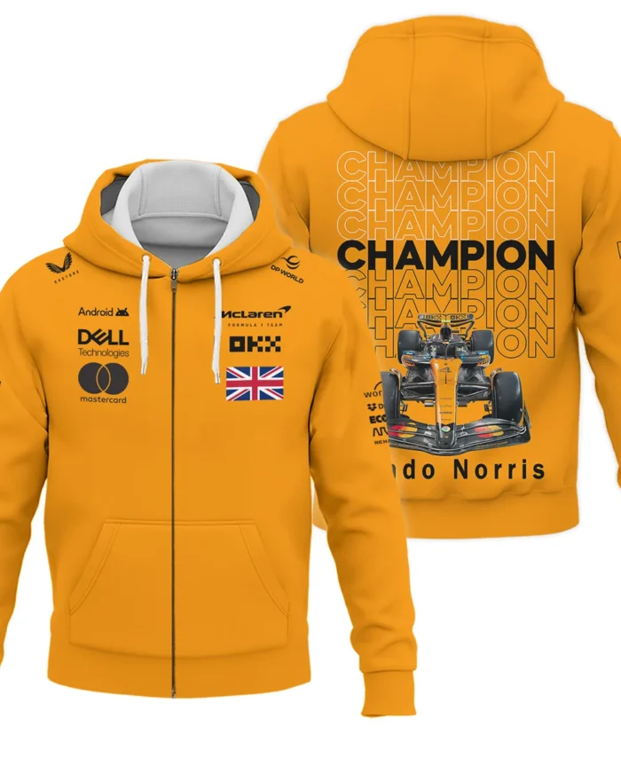 Champion 2025 Lando Norris McLaren F1 Team Zipper Hoodie BLVALN051225A2ZHD
