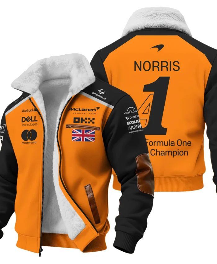 Champion From #4 to #1 Lando Norris McLaren F1 Team Fleece Jacket BLNRWDCA1FJ