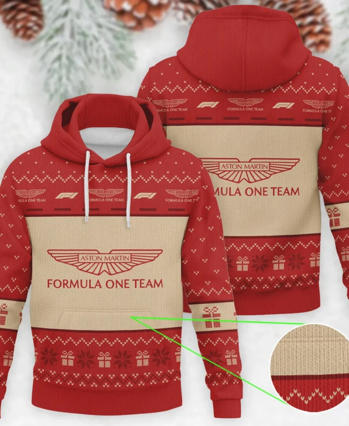 Christmas Aston Martin Formula 1 - Knitted Hoodie BLVAF12209250A14AM