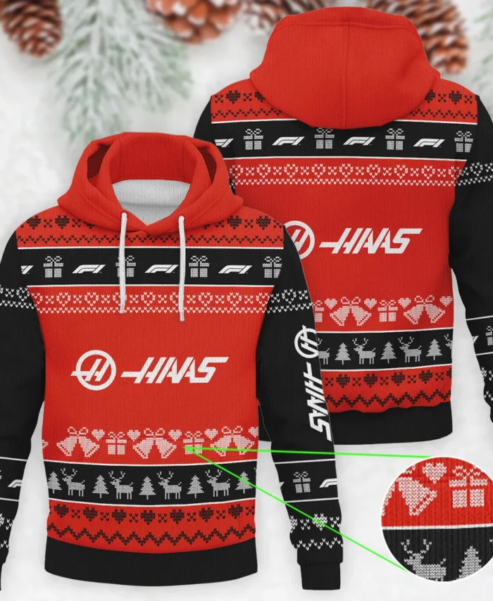 Christmas Collection Haas Formula 1 - Knitted Hoodie BLVAF12209250A5HAAS