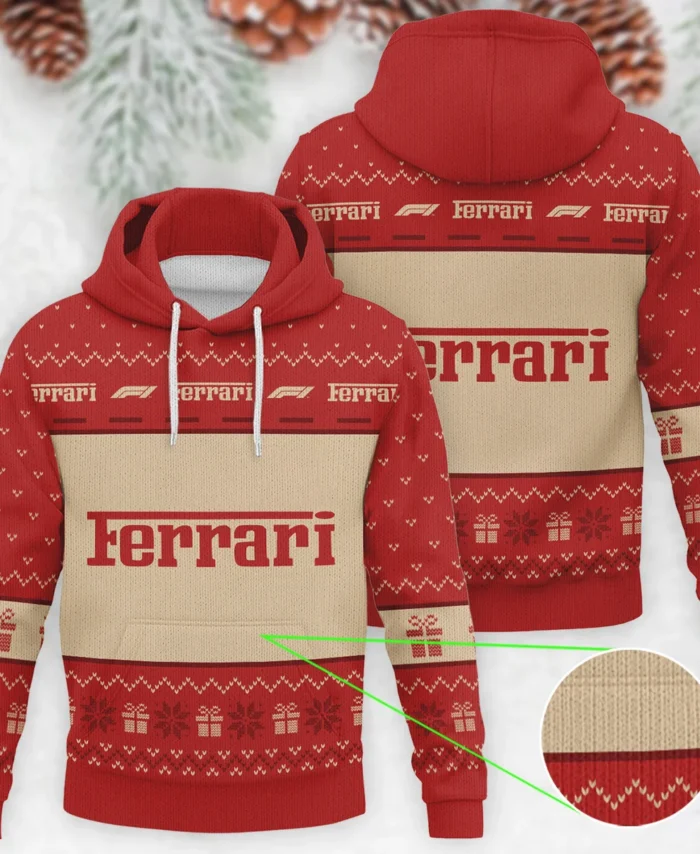 Christmas Ferrari Formula 1 - Knitted Hoodie BLVAF12209250A14FRR
