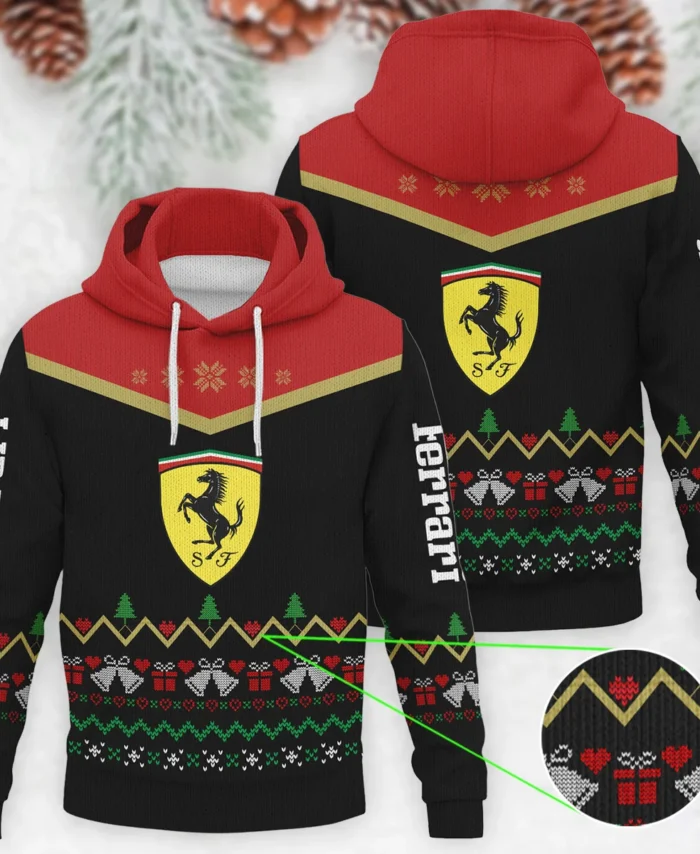 Christmas Gift Ferrari Formula 1 - Knitted Hoodie BLVAF12209250A7FRR