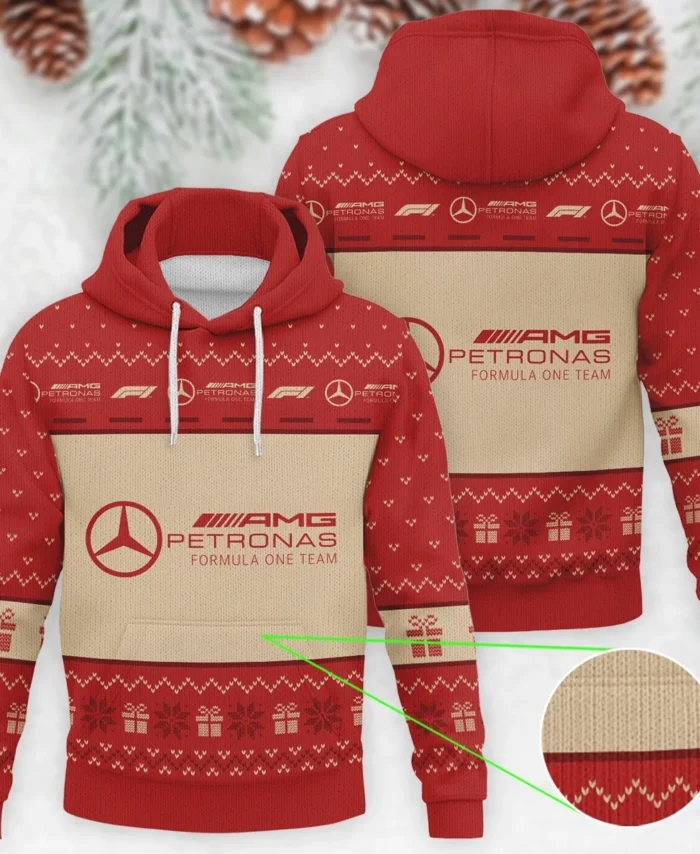 Christmas Mercedes Formula 1 - Knitted Hoodie BLVAF12209250A14MER