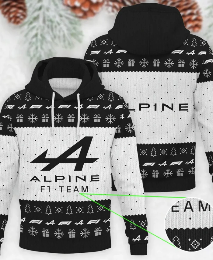 Christmas Pattern Alpine Formula 1 - Knitted Hoodie BLVAF12209250A1ALP