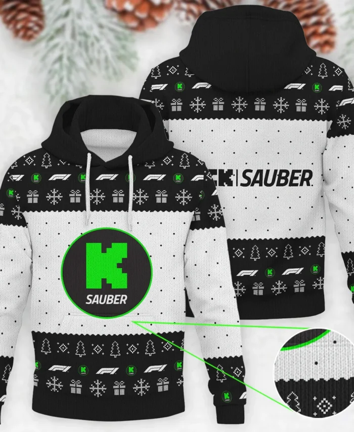 Christmas Pattern Kick Sauber Formula 1 - Knitted Hoodie BLVAF12209250A1KS