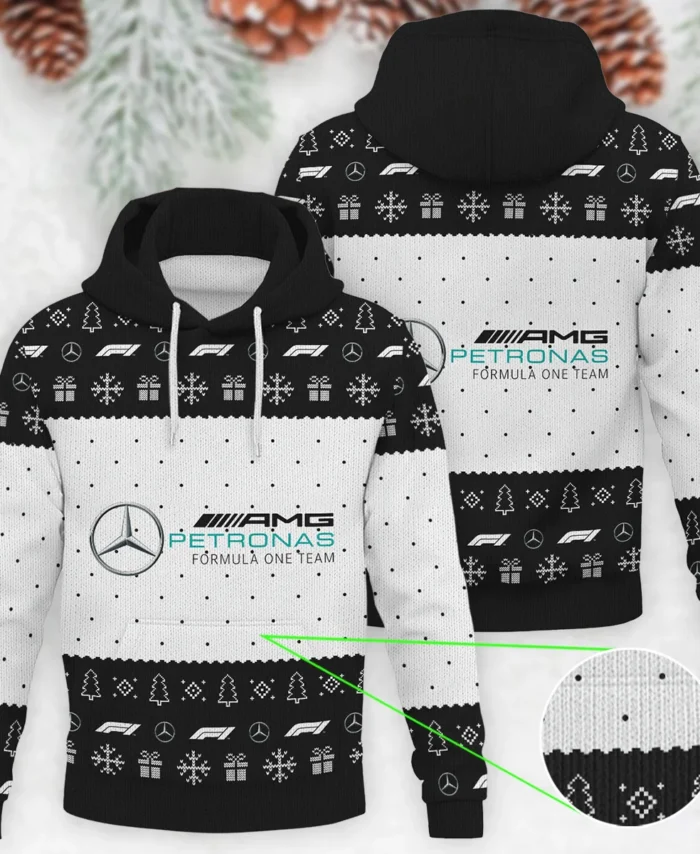Christmas Pattern Mercedes Formula 1 - Knitted Hoodie BLVAF12209250A1MER