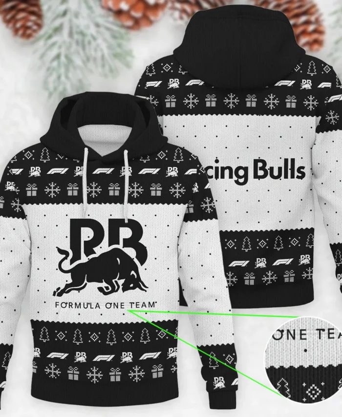 Christmas Pattern Racing Bulls Formula 1 - Knitted Hoodie BLVAF12209250A1RAC