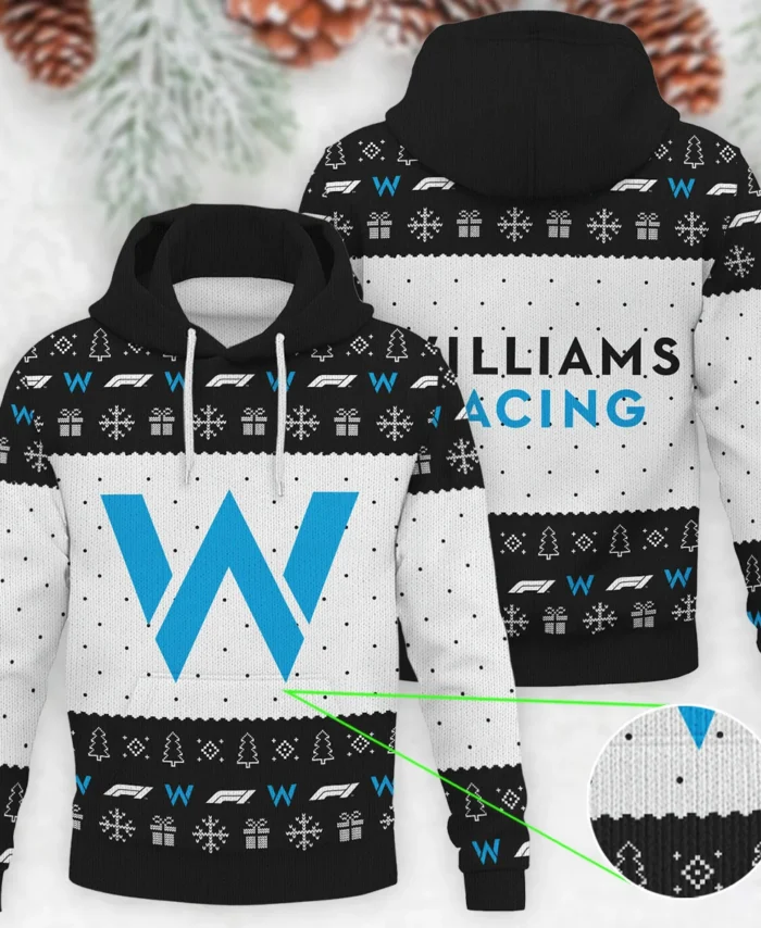 Christmas Pattern Williams Formula 1 - Knitted Hoodie BLVAF12209250A1WIL