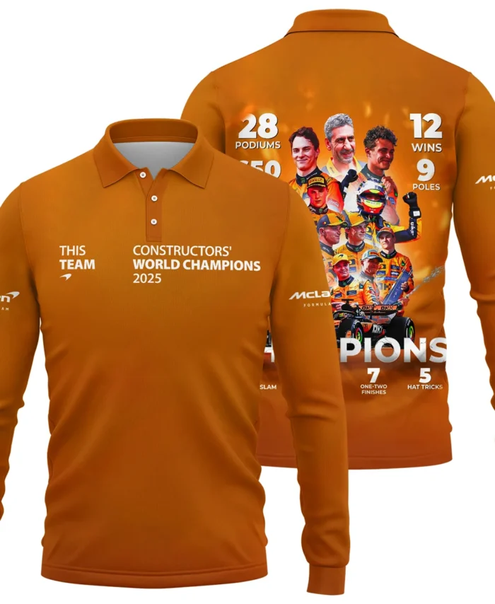 Constructors' World Champion 2025 McLaren F1 Long Polo Shirt BLMCL51025A1LPL