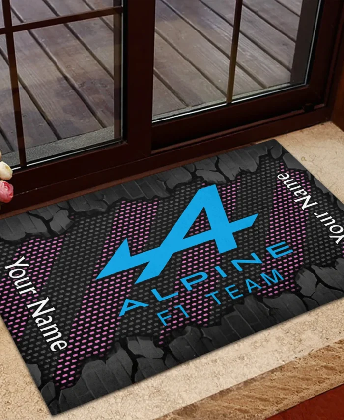 Custom Name Alpine F1 Rubber Base Doormat - All Over Print BLF1139A11ALP