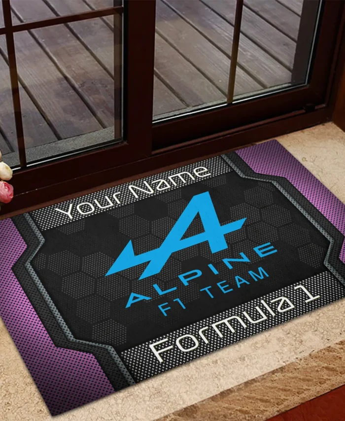 Custom Name Alpine F1 Rubber Base Doormat - All Over Print BLF1139A2ALP