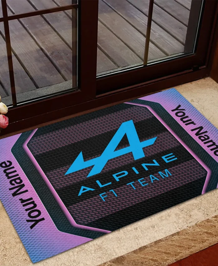 Custom Name Alpine F1 Rubber Base Doormat - All Over Print BLF1139A4ALP
