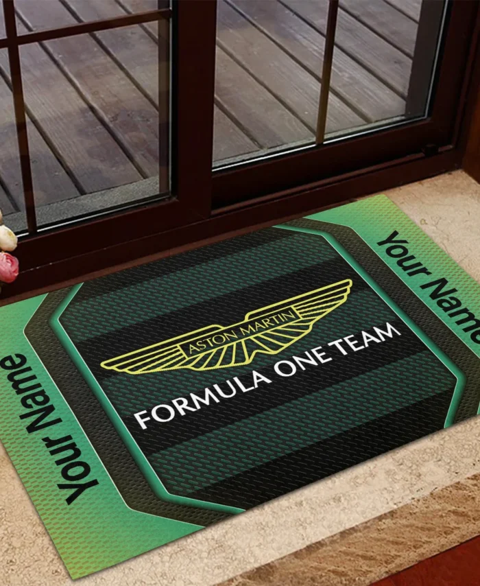 Custom Name Aston Martin F1 Rubber Base Doormat - All Over Print BLF1139A4AM