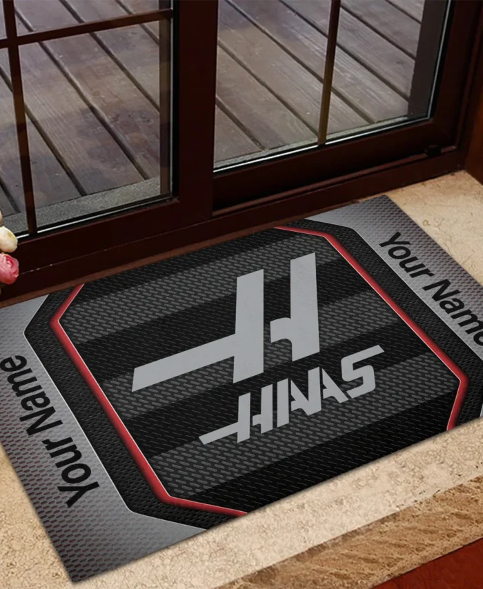 Custom Name Haas F1 Rubber Base Doormat - All Over Print BLF1139A4HAAS