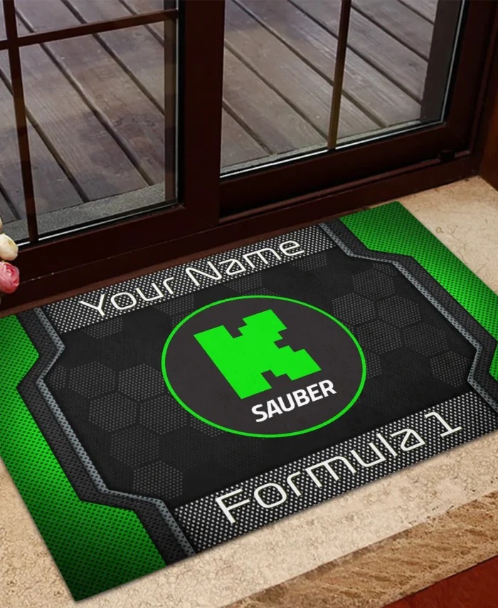 Custom Name Kick Sauber F1 Rubber Base Doormat - All Over Print BLF1139A2KS