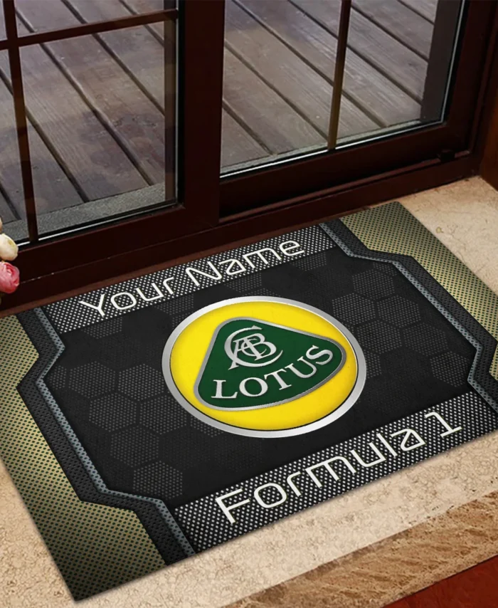 Custom Name Lotus F1 Rubber Base Doormat - All Over Print BLF1139A2LT