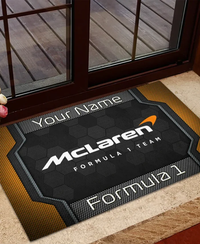 Custom Name McLaren F1 Rubber Base Doormat - All Over Print BLF1139A2MCL