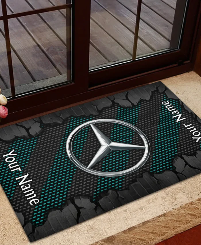 Custom Name Mercedes F1 Rubber Base Doormat - All Over Print BLF1139A11MER