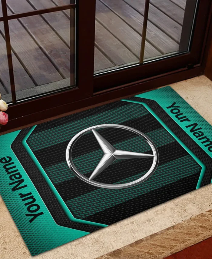 Custom Name Mercedes F1 Rubber Base Doormat - All Over Print BLF1139A4MER