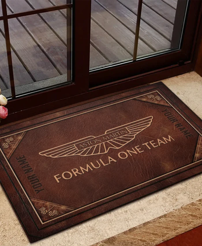 Custom Your Name Aston Martin F1 Rubber Base Doormat - All Over Print BLF1139A9AM