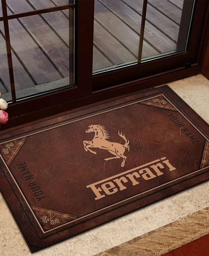 Custom Your Name Ferrari F1 Rubber Base Doormat - All Over Print BLF1139A9FRR