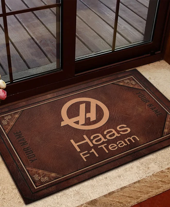 Custom Your Name Haas F1 Rubber Base Doormat - All Over Print BLF1139A9HAAS