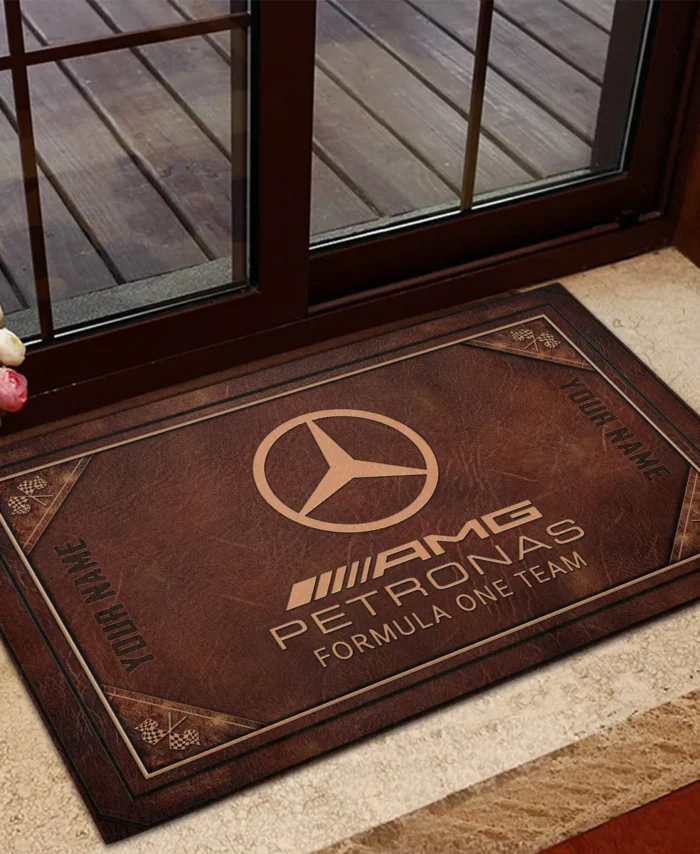 Custom Your Name Mercedes F1 Rubber Base Doormat - All Over Print BLF1139A9MER
