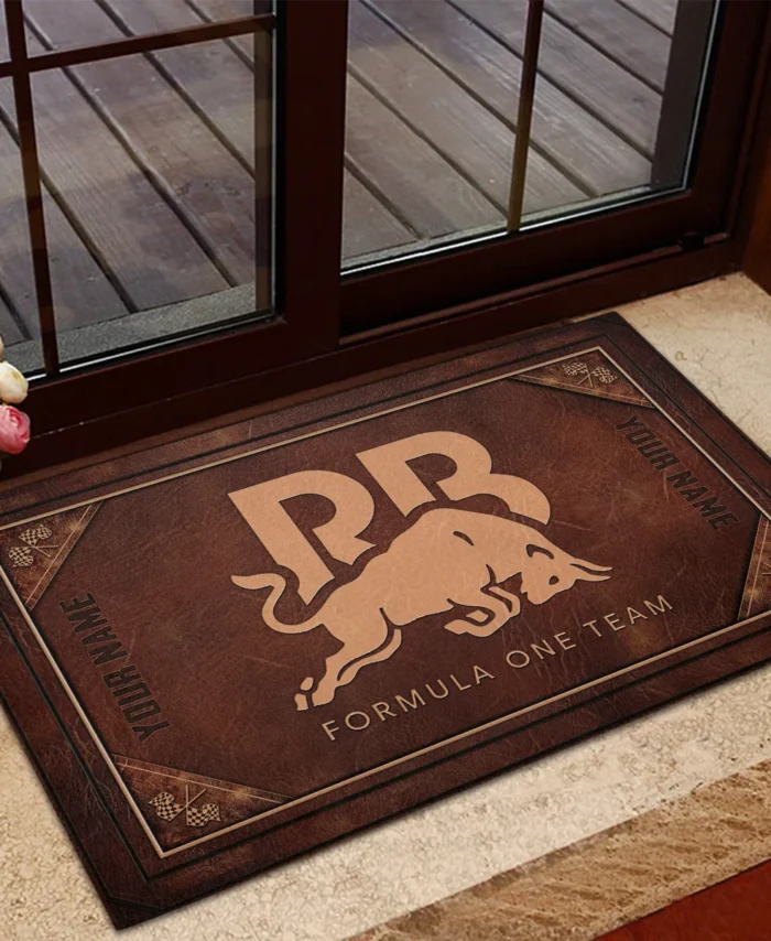 Custom Your Name Racing Bulls F1 Rubber Base Doormat - All Over Print BLF1139A9RAC