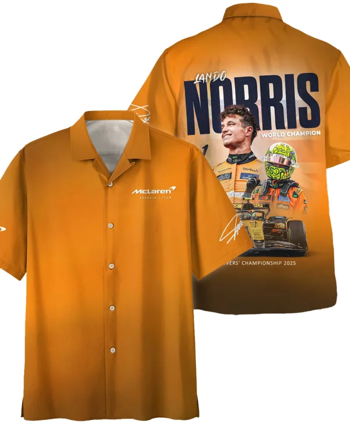F1 Drivers' Championship 2025 Lando Norris McLaren F1 Team Hawaiian Shirt BLNRWDCA10HW