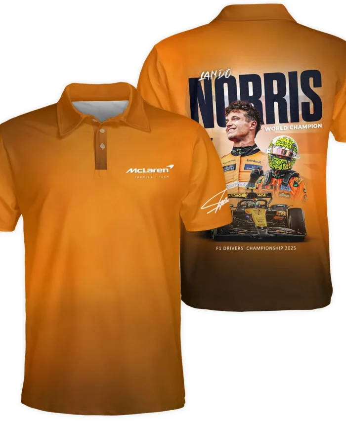 F1 Drivers' Championship 2025 Lando Norris McLaren F1 Team Polo Shirt BLNRWDCA10PL