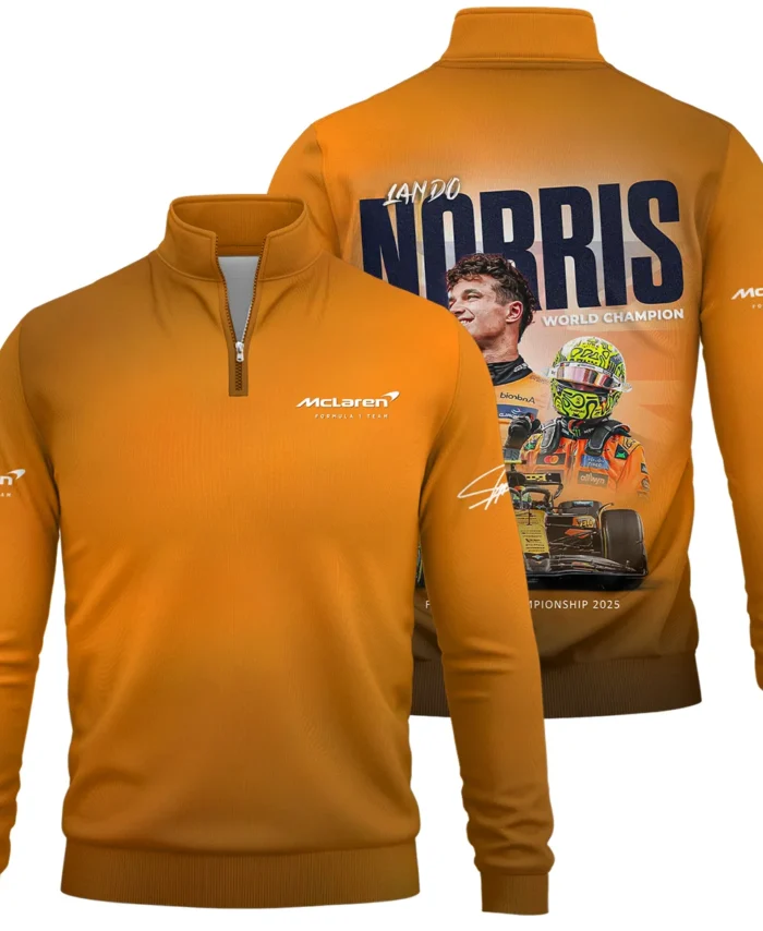 F1 Drivers' Championship 2025 Lando Norris McLaren F1 Team Quarter-Zip Sweatshirt BLNRWDCA10QZS