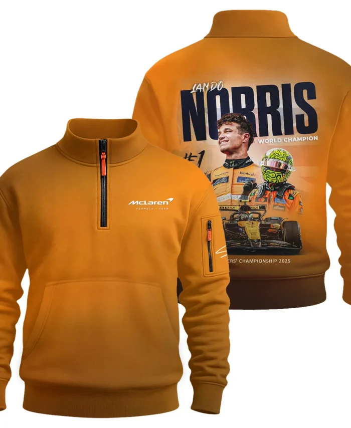 F1 Drivers' Championship 2025 Lando Norris McLaren F1 Team Sweatshirt Zipper BLNRWDCA10SHZ