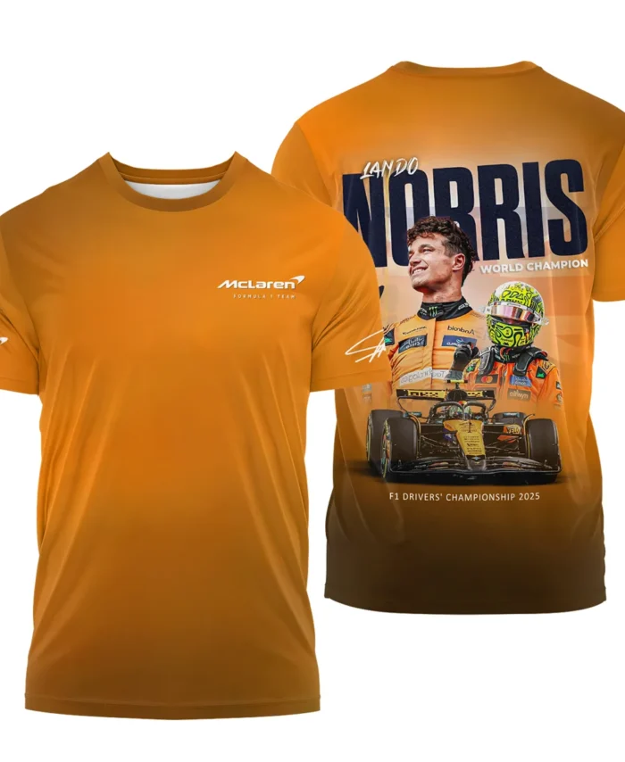 F1 Drivers' Championship 2025 Lando Norris McLaren F1 Team T-Shirt BLNRWDCA10TS