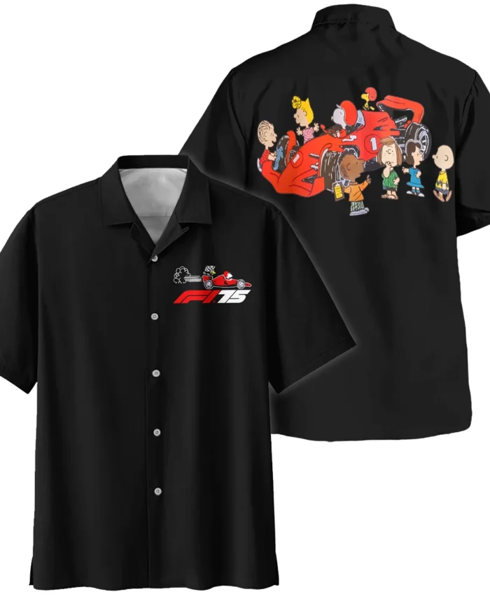 F1 x Snoopy Peanuts Pit Crew Hawaiian Shirt BLF112925A2HW