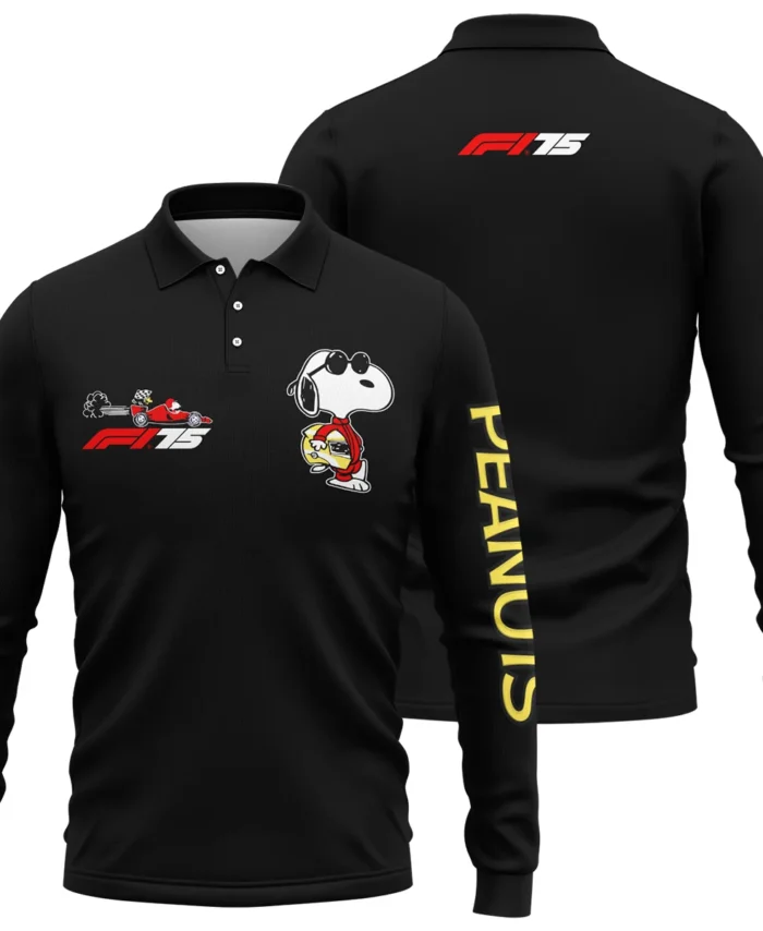 F1 x Snoopy Peanuts Pit Crew Joe Cool Long Polo Shirt BLF112925A1LPL