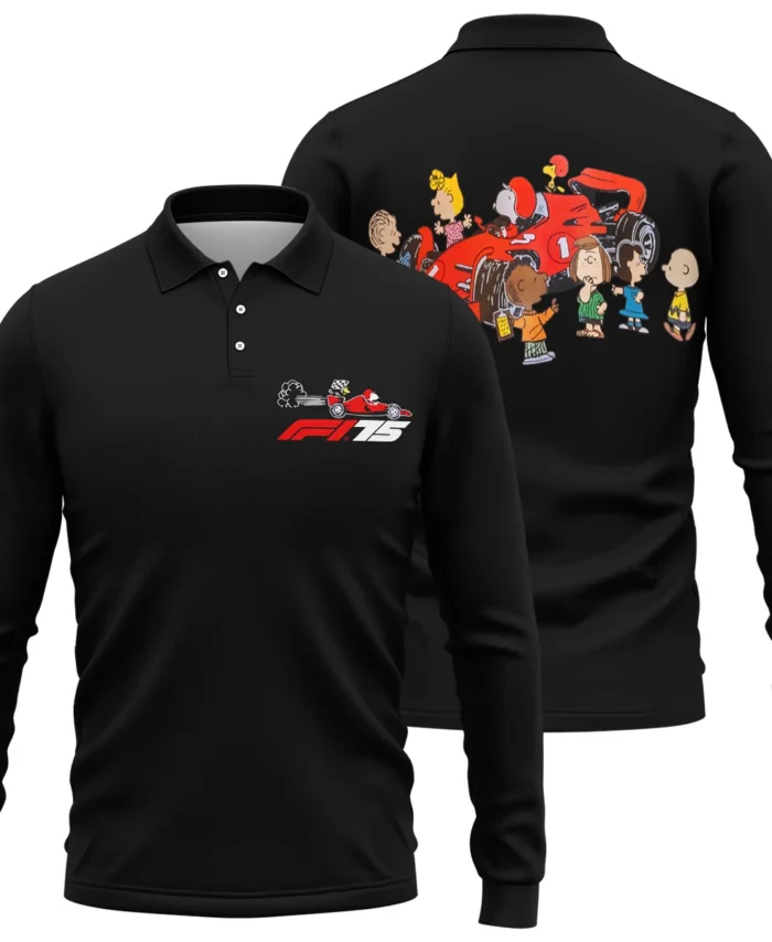 F1 x Snoopy Peanuts Pit Crew Long Polo Shirt BLF112925A2LPL