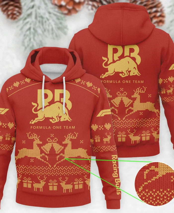 Festive Christmas Racing Bulls Formula 1 - Knitted Hoodie BLVAF12209250A6RAC
